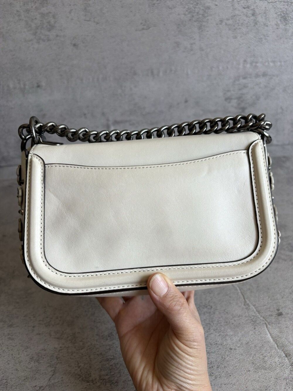 Coach Swagger 20 Willow Floral Tea Rose Crossbody Bag Glovetanned Leather Chalk - Picture 2 of 8